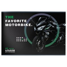 Альбом для рисования А4, 40л schoolформат Железный Фаворит. Мото (100 г/кв. м, скрепка, мелованный картон, сплошной УФ-лак), 35шт.