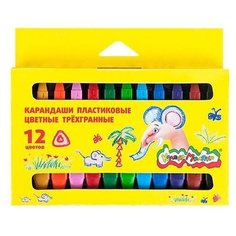 Карандаши цветные 12 цветов Каляка-Маляка (пластиковые, 3гр) (КПКМ12), 24 уп.