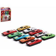 Машинки металлические "Гонщик", набор 10 шт. Нет бренда