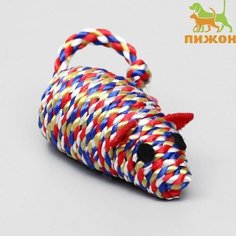 Мышь-погремушка радужная, 7 см, микс цветов Пижон