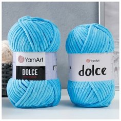 YarnArt Пряжа "Dolce" 100% микрополиэстер 120м/100гр (758 т. голубой)