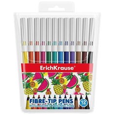 Фломастеры 12 цветов ErichKrause Washable, смываемые, европодвес