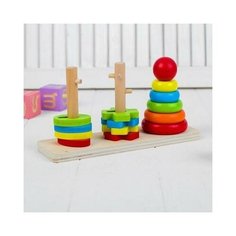 Пирамидка логическая "Цветочки и кружочки" 3837927 .