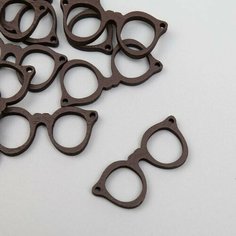 Декор для творчества дерево "Очки" набор 15 шт 1,7х4 см Нет бренда