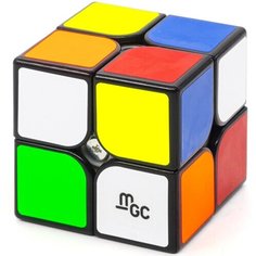 Скоростной Кубик Рубика YJ 2x2 MGC 2х2 Магнитный / Развивающая игра / Головоломка для подарка / Черный пластик