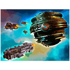 Картина по номерам на холсте настольная игра Звездные империи Star Realms Космос - 6943 Г 30x40