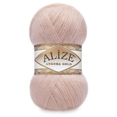 Пряжа Alize Angora Gold (Ангора Голд) - 1 моток 161 розовая пудра 20% шерсть, 80% акрил 550м/100г