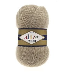 Пряжа Alize Angora Real 40 (Ангора Реал 40) - 2 мотка цвет 152 бежевый меланж 40% шерсть, 60% акрил 100г 480м