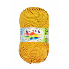 Пряжа ALPINA "ANABEL" 100% мерсеризованный хлопок 10 шт. х50г 120м №1040 горчичный