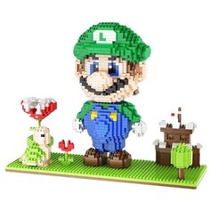 3D конструктор Луиджи Марио Mario на платформе 1800 деталей, 18,5 см Star Friend