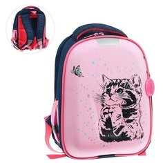 Рюкзак каркасный 38 х 30 х 17 см, эргономичная спинка, Calligrata Probag "Котик" (школьный)