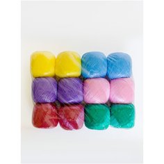 Набор для рукоделия, для вязания мочалок. Нить полипропиленовая для рукоделия. Набор 12шт. Банные секреты