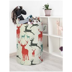 Корзина для игрушек JoyArty "Новогодние олени" 40x60 см