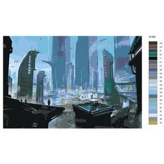 Картина по номерам W-262 "Город будущего" 40х60 Brushes Paints