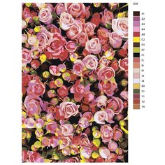 Картина по номерам S35 "Полевые розовые розы" 50x70 Brushes Paints