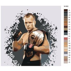 Картина по номерам W-562 "Российский боец без правил - Александр Шлеменко" 40х40 Brushes Paints