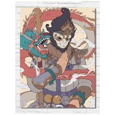 Картина по номерам на холсте самурай в маске - 11404 В 30x40