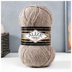 Пряжа "Superlana Klasik" 25% шерсть, 75% акрил 280м/100гр (207 светло-коричневый) Alize