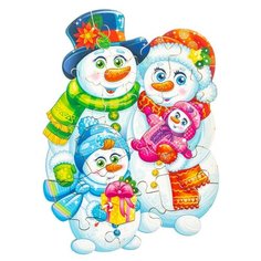Пазл Woodland Снеговики (147216), 20 дет., разноцветный