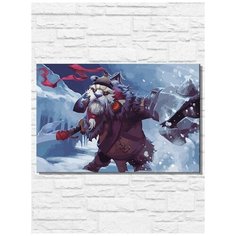 Картина по номерам на холсте игры дота 2, dota 2, новый год, рождество - 11480 Г 60x40