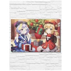 Картина по номерам на холсте игры геншин, genshin impact, новый год, рождество - 11474 Г 60x40