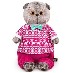 Мягкая игрушка Budi Basa 30 см кот Басик в зимней пижаме / Подарок на новый год Basik&Co