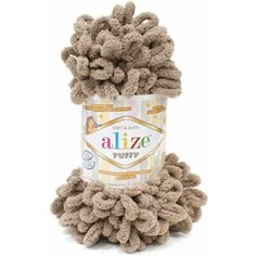 Пряжа Alize Puffy 100г, 9,2м (Ализе Пуффи) цвет 530 кофе, 3шт