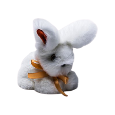 Мягкая игрушка OnlyFur Кролик Тоша белый, 15 см, белый
