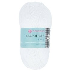 Пряжа Пехорка Весенняя (01), белый, 5 шт. по 100 г
