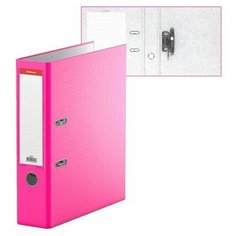 Папка-регистратор А4, 70мм Neon, собранная, розовая, пластиковый карман, картон 2мм, вместимость 450 листов Erich Krause