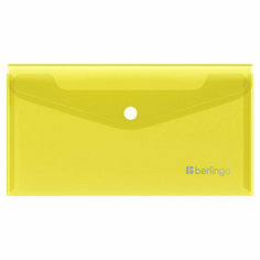 Папка-конверт на кнопке Berlingo "No Secret", С6, 200мкм, желтая, 24 штук, 352671