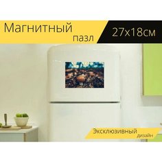 Магнитный пазл "Гриб, земля, лес" на холодильник 27 x 18 см. Lots Prints