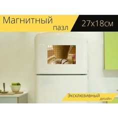 Магнитный пазл "Кофе, пончик, еда" на холодильник 27 x 18 см. Lots Prints