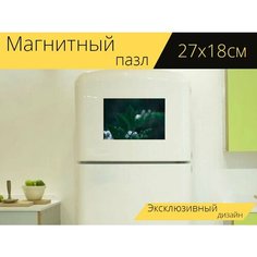 Магнитный пазл "Бутоны, листья, завод" на холодильник 27 x 18 см. Lots Prints