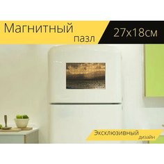 Магнитный пазл "Прибрежный пейзаж, море, средиземноморье" на холодильник 27 x 18 см. Lots Prints
