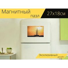 Магнитный пазл "Машина, дорога, шоссе" на холодильник 27 x 18 см. Lots Prints