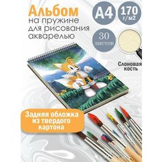 Альбом планшет для рисования акварелью мультфильм Соник Альбомы