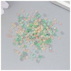 Бисер стекло 8/0 "Матовый полупрозрачный. Меланж жёлто-зелёный" 10 гр Noname