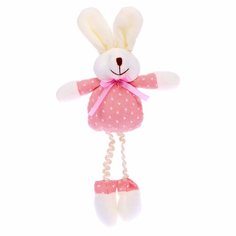 Мягкая игрушка «Зайка с бантом» на подвесе, цвет микс Россия