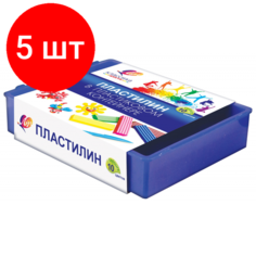 Комплект 5 наб, Пластилин Луч Классика 10 цв. в пластмассовом контейнере, 20С 1345-08