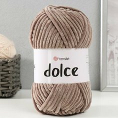 Пряжа "Dolce" 100% микрополиэстер 120м/100гр (754 т. серый) Yarn Art