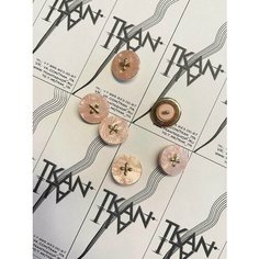 Пуговица металлическая на ножке, с перламутром, 1 шт. Noname