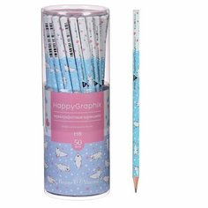 Карандаш чернографитный 2 мм Happy Graphix «Бельки», НВ, трёхгранный Bruno Visconti