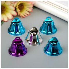 Набор декора для творчества "Колокольчики цветные" d=2,6 см набор 5 шт, 2 штуки Арт Узор