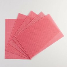 Вощина для изготовления свечей, розовая, 1 кг, 12 листов, 39х26 см Noname