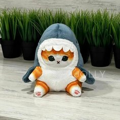 Кот Акула 20 см Мягкая игрушка / Кошка в костюме акулы / Плюшевый котик для девочек и мальчиков Нет бренда