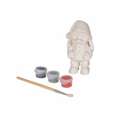 Гипсовая фигурка с красками - новогодняя игрушка, Заяц Санта, 1 комплект Sweet Home