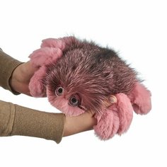Мягкая игрушка паук из натурального меха кролика рекс и песца Акира розовый Holich Toys