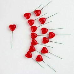 Фигурка для поделок и декора на проволоке "Сердце", набор 15 шт, размер 1 шт. 3 x 2 x 8.5 см Сима ленд