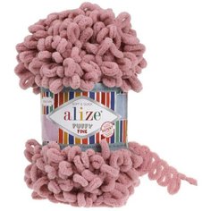 Пряжа Alize Puffy fine пыльная роза (295), 100%микрополиэстер, 14,5м, 100г, 2шт
